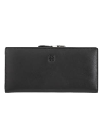 DuDu Geldbörse RFID Schutz Leder 19.5 cm in schwarz rose