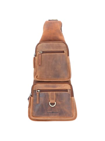 Greenburry Vintage Umhängetasche Leder 20 cm in brown