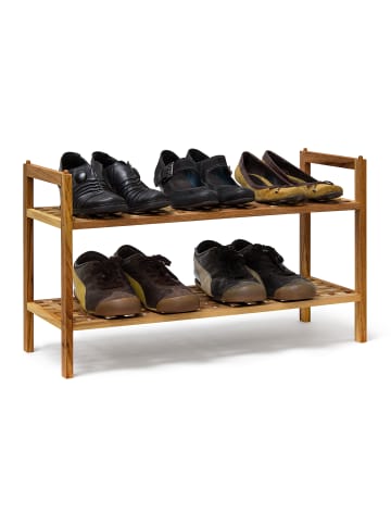 relaxdays 2x Schuhregal in Natur - (B)69 x (H)40,5 x (T)26 cm