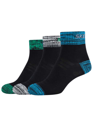 Skechers Skechers 3PPK Boys Mesh Ventilation Quarter Socks in Mehrfarbig