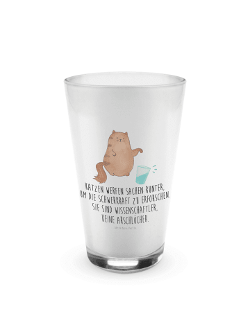 Mr. & Mrs. Panda Blümchentailglas Katze Wasserglas mit Spruch in Transparent