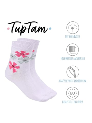 TupTam Kinder Socken Mädchen Jungen Bunt Gemustert 6er Pack in schwarz/rosa