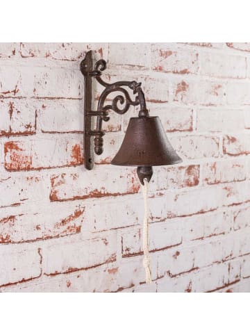 AltoBelli Glocke CAMPANELLO Metall Antik Rost Braun 19x18 cm