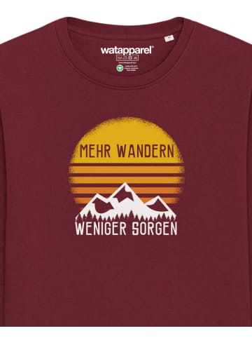 wat? Apparel Sweatshirt Mehr Wandern in Weinrot