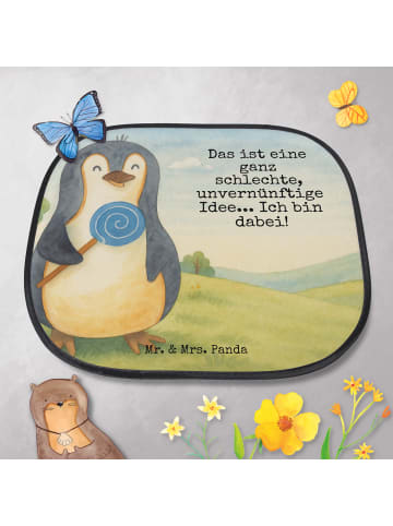 Mr. & Mrs. Panda Autosonnenblende Pinguin Lolli Design mit Spruch in Weiß