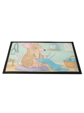 Mr. & Mrs. Panda fußmatte Maus Stricken Design ohne Spruch in Weiß