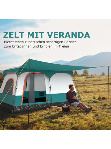 COSTWAY Zelt für 6-8 Personen 3,8 x 2,6 x 1,9 m in Grün