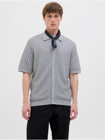 Jack & Jones Gestricktes Hemd in Light Grey Melange