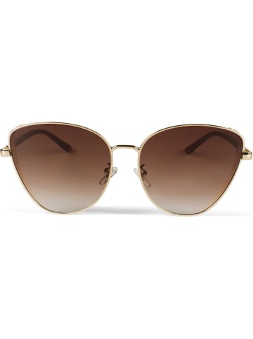 styleBREAKER Cateye Sonnenbrille in Gold / Braun Verlauf