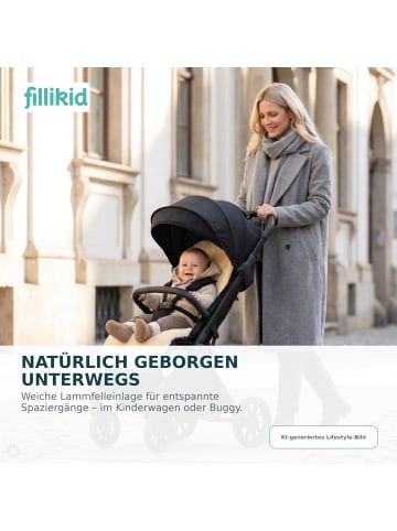 fillikid Lammfelleinlage 73x33 Exklusiv in Cashmere