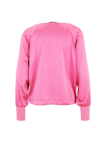 Zero  Satinbluse mit Strickbündchen in Raspberry Velvet