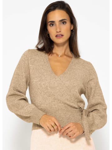 SASSYCLASSY Oversize Strick-Cardigan in Taupe