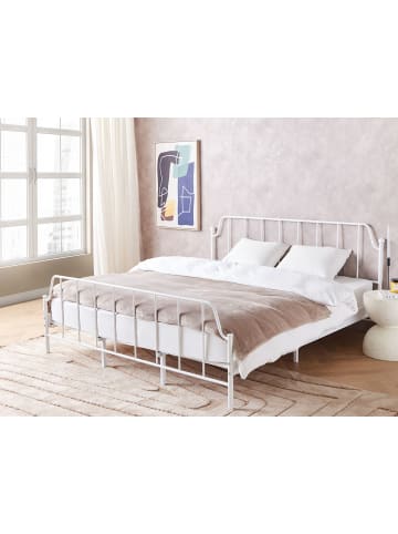 Beliani Doppelbett MAURESSAC in Weiß - (W) 185 x (H) 94 x (L) 206 cm