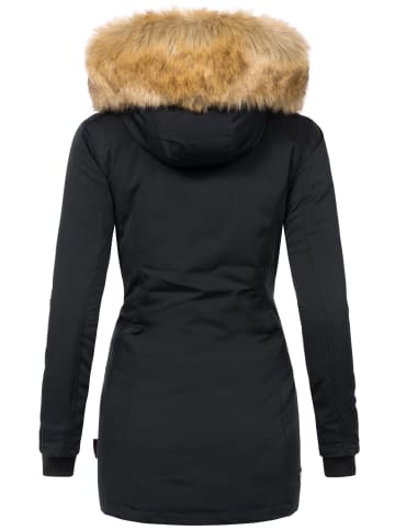 Marikoo Wintermantel Karmaa in Schwarz - Innen Grau