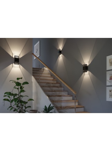 paulmann LED Wandleuchte Tharin IP44 3000K 120x104mm 2x3,7W Schwarz