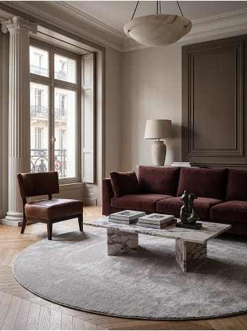 KADIMA DESIGN Rundteppich Uni Antirutsch weich wohnlich Wohnzimmer Schlafzimmer in Sand