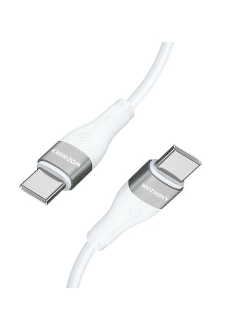 Wozinsky Ladekabel mit USB-C auf USB-C PD 65W 2 m Datenkabel in Weiß 480 Mbit/s in Weiß