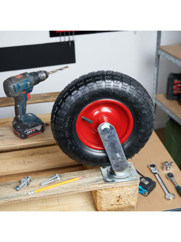 relaxdays Lenkrolle in Schwarz/ Rot - 3.50-6