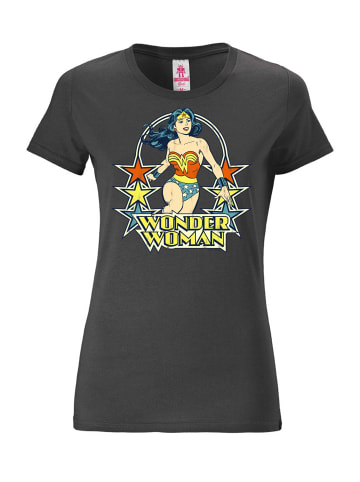 Logoshirt T-Shirts Print DC Comics Wonder Woman Stars in dunkelgrau