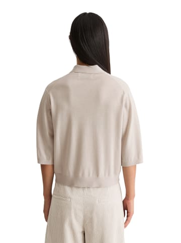 Marc O'Polo Strick-Poloshirt loose in Natural