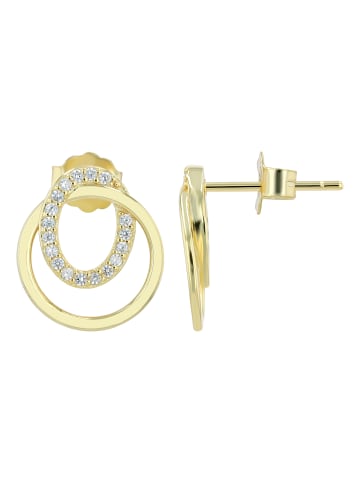 Adeliás Damen Ohrringe – Ohrstecker aus 925 Silber in gold