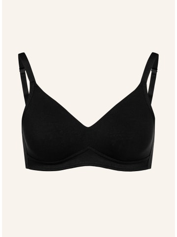 Erlich Textil  Amela bügelloser Multifunktions-Träger BH große Cups starker Halt aus Bio-Baumwolle - verstellbare Träger in schwarz