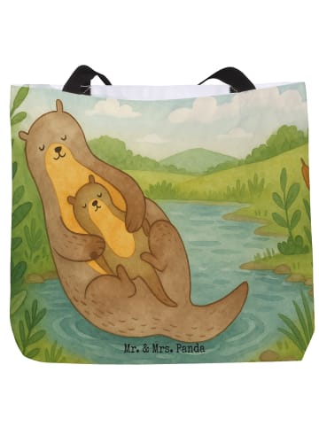Mr. & Mrs. Panda Strandtasche Otter Kind Design ohne Spruch in Weiß