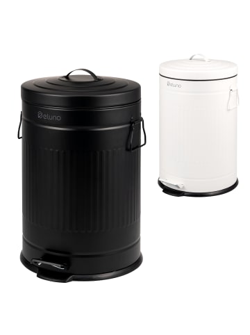 eluno Abfalleimer VINTAGE, Treteimer, 20 Liter Fassungsvermögen aus schwarzem Metall