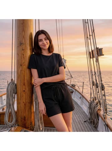 Erwin Müller Sweat Freizeithose, kurz in schwarz