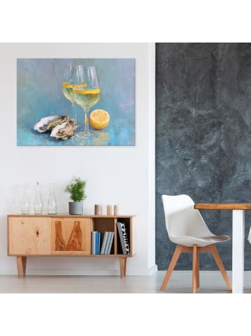 WALLARENA Leinwandbild Essen in Blau