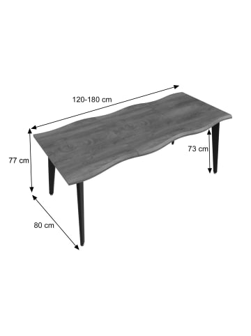 MCW Esszimmertisch O60 ausziehbar 120-180cm, Helle Eiche-Optik