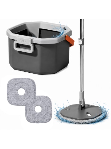 relaxdays Wischmopp-Set in Grau - 6 l
