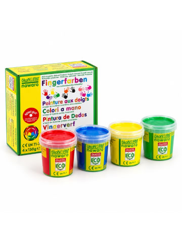 ÖkoNorm Fingerfarben nawaro, 4er Set A - rot, gelb, grün, blau - ab 18 Monaten