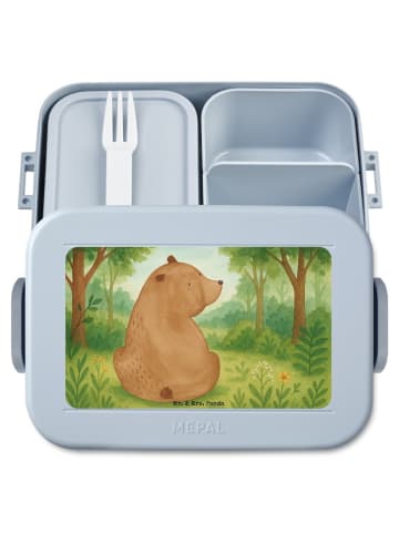 Mr. & Mrs. Panda Bento Box Bär Schulterblick Design ohne Spruch in Blau Pastell