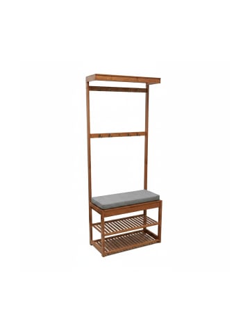 relaxdays Garderobenständer in Braun - (B)70 x (H)175 x (T)33 cm