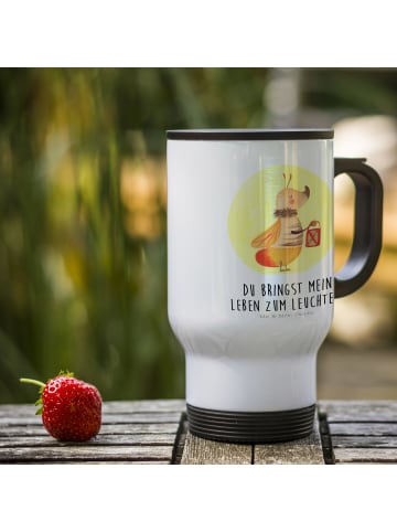 Mr. & Mrs. Panda Thermobecher Glühwürmchen mit Spruch in Weiß