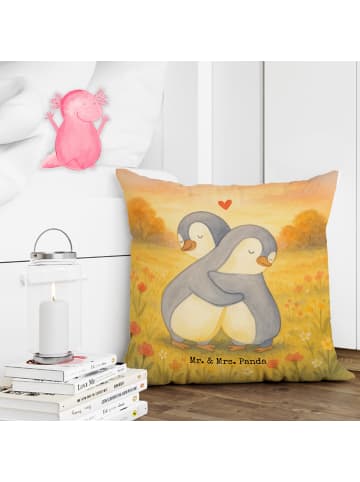 Mr. & Mrs. Panda Kissen 40x40 Pinguine Kuscheln Design ohne Spruch in Weiß
