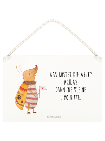Mr. & Mrs. Panda Deko Schild Nachtfalter Fähnchen mit Spruch in Transparent