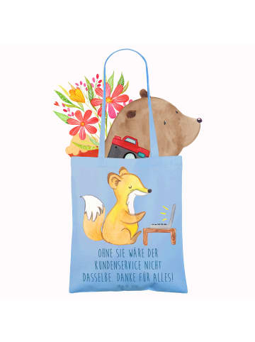 Mr. & Mrs. Panda Tote Bag Kundendienstmitarbeiter Dankeschön mit... in Sky Blue