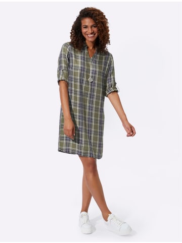 WITT WEIDEN Karo-Kleid in oliv-marine-kariert