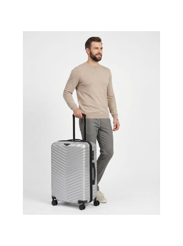 Redolz Essentials 18 4 Rollen Trolley 66 cm mit Dehnfalte Metallic-Silver Shiny