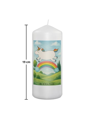 Mr. & Mrs. Panda Kerze Einhorn Regenbogen Design ohne Spruch in Weiß