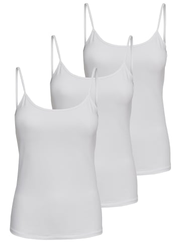 ONLY 3er-Set Singlet Top in Weiß