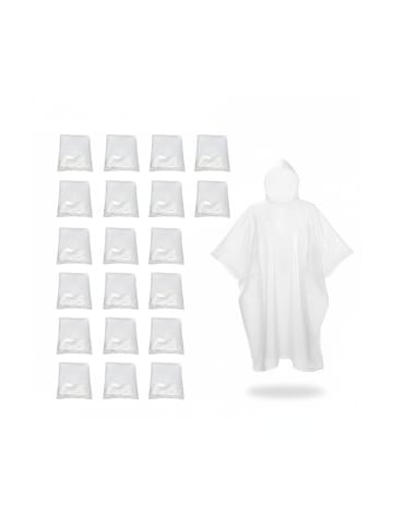 relaxdays 80 x Einweg-Regenponcho in Transparent