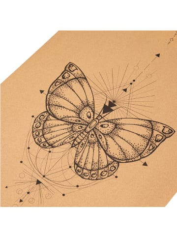 Divasya Kork-Yogamatte Natural Touch in Butterfly-Design - 183 x 66 x 0,4cm