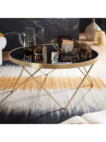 FineBuy Couchtisch in Schwarz / Metall / 82x82x39