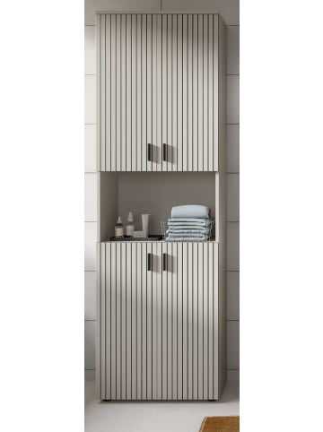 Inn.Furn Hochschrank kaschmir 60 x 192 cm, Badschrank 4-türig
