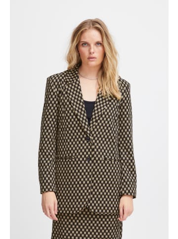 ICHI IHKATE PRINT OVERSIZE BL loose fit in Doeskin Checks Aop