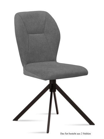 58 aufm Kessel ESSZIMMERSTUHL (2er-Set) Dusca 51x92x60 Schwarz/Grau