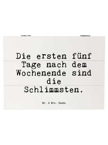 Mr. & Mrs. Panda Holzkiste Die ersten fünf Tage... mit Spruch in Weiß